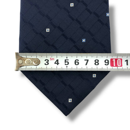 【7586】美品ー良品！レノマ　ネクタイ　ネイビー系
