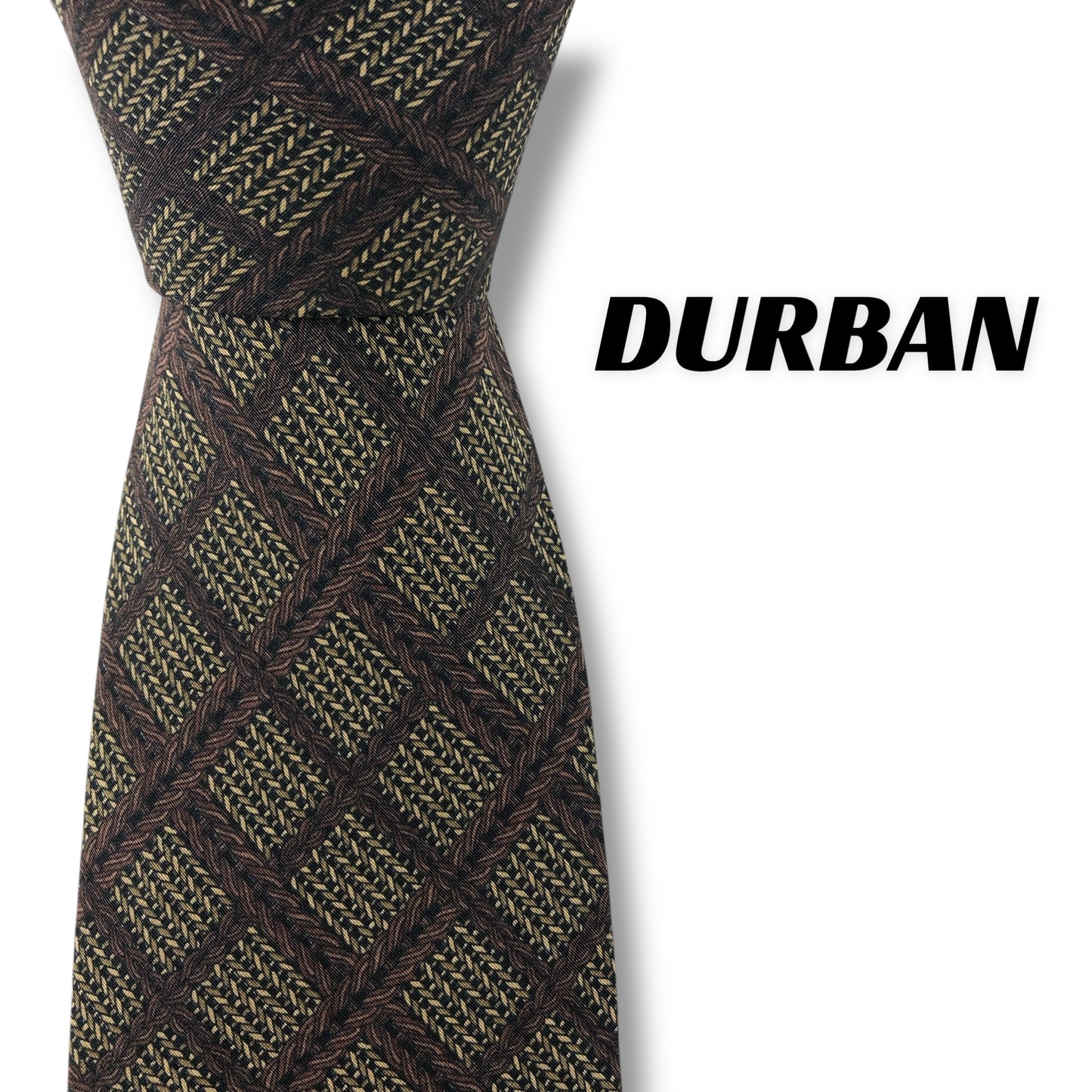 【7588】良品！ダーバン　ネクタイ　ブラウン系