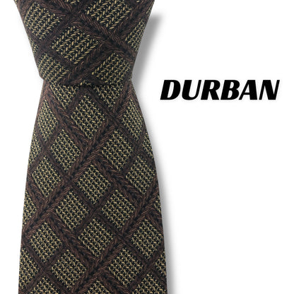 【7588】良品！ダーバン　ネクタイ　ブラウン系