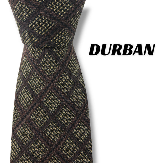 【7588】良品！ダーバン　ネクタイ　ブラウン系