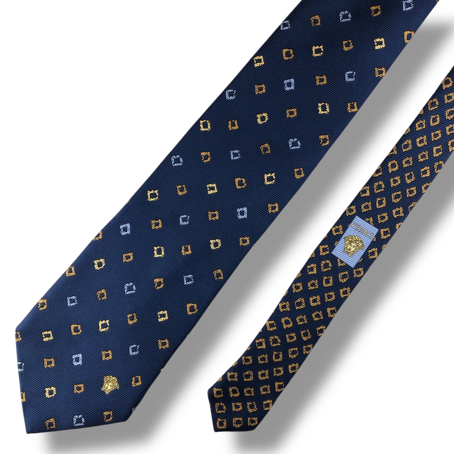 【7589】良品！ジャンニヴェルサーチ　ネクタイ　ネイビー系