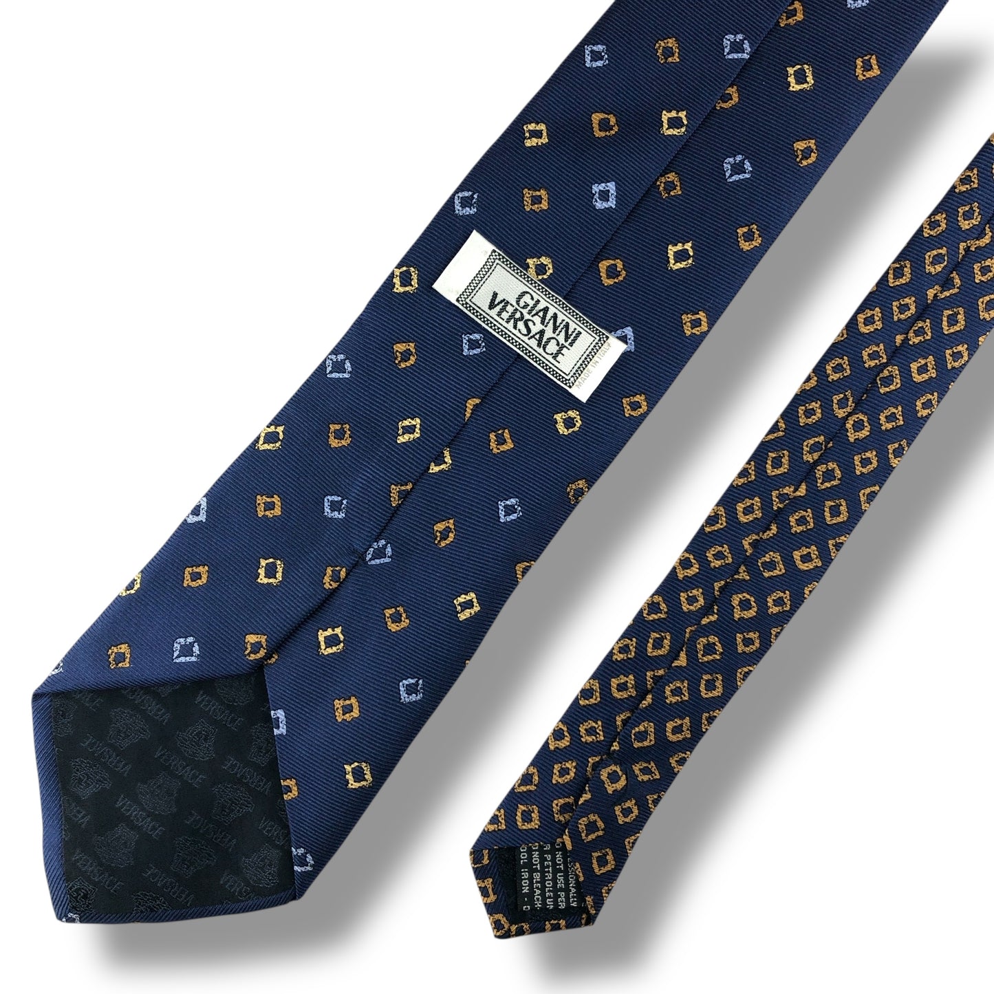 【7589】良品！ジャンニヴェルサーチ　ネクタイ　ネイビー系