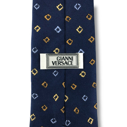 【7589】良品！ジャンニヴェルサーチ　ネクタイ　ネイビー系