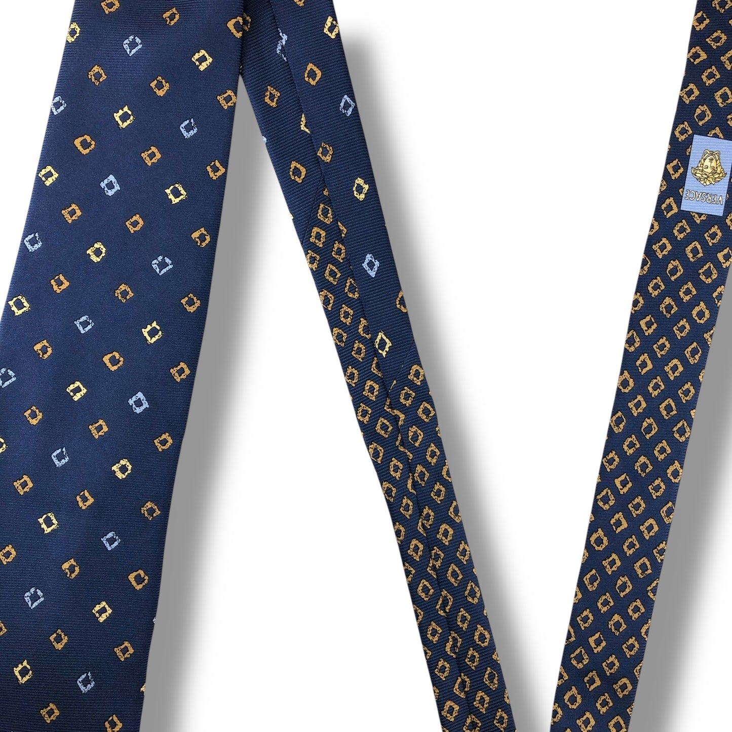 【7589】良品！ジャンニヴェルサーチ　ネクタイ　ネイビー系