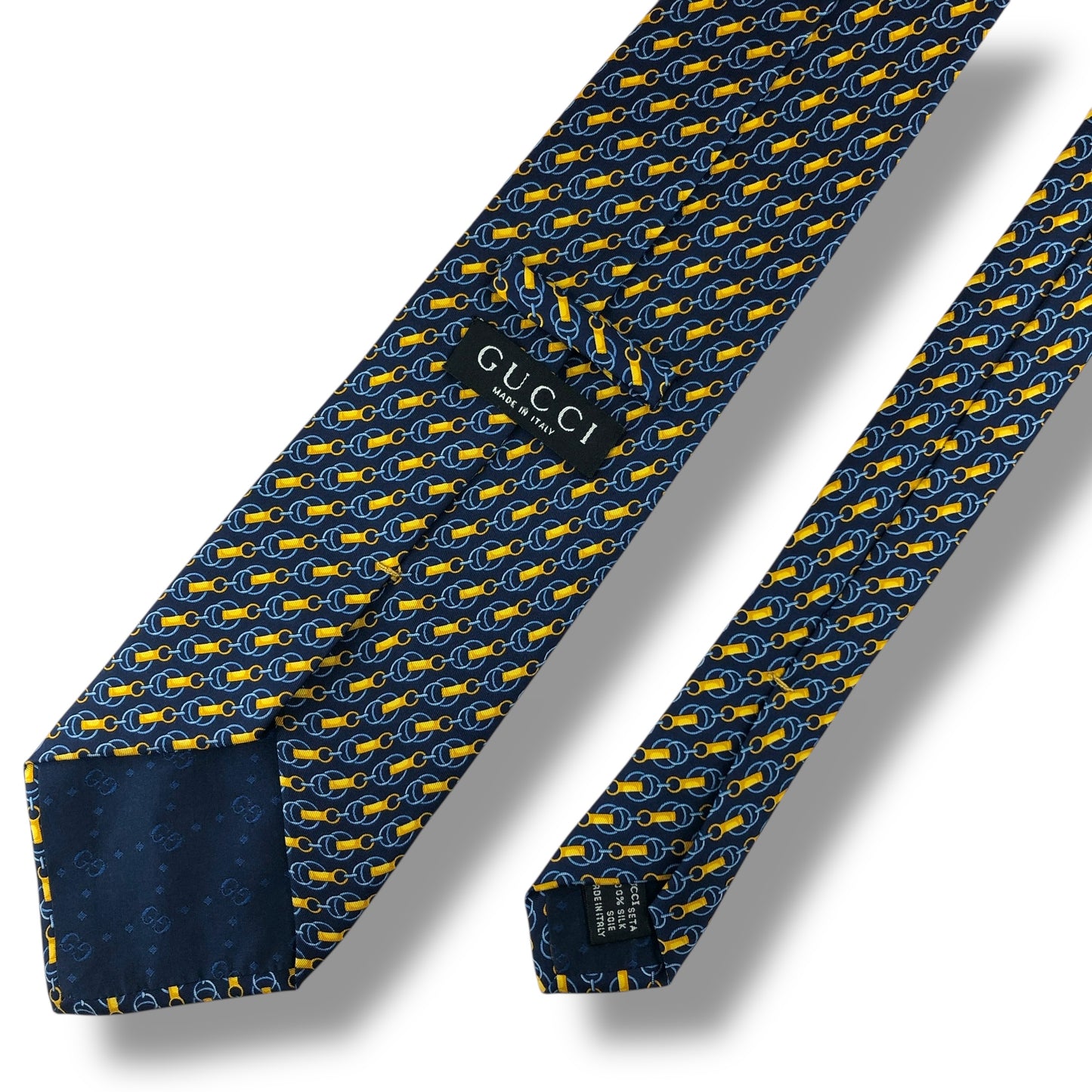 【7591】良品！グッチ　ネクタイ　ネイビー系