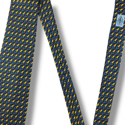 【7591】良品！グッチ　ネクタイ　ネイビー系