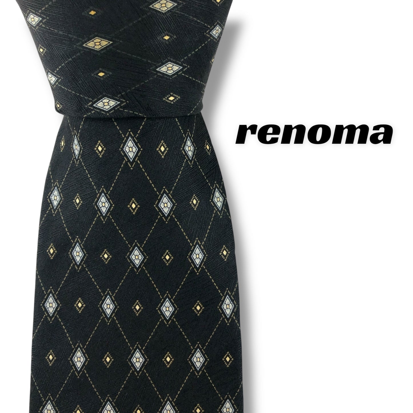【7592】美品！レノマ　ネクタイ　ブラック系
