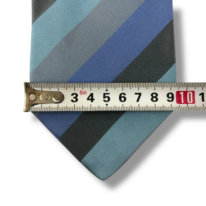 【7593】良品！グッチ　ネクタイ　水色系　ストライプ柄