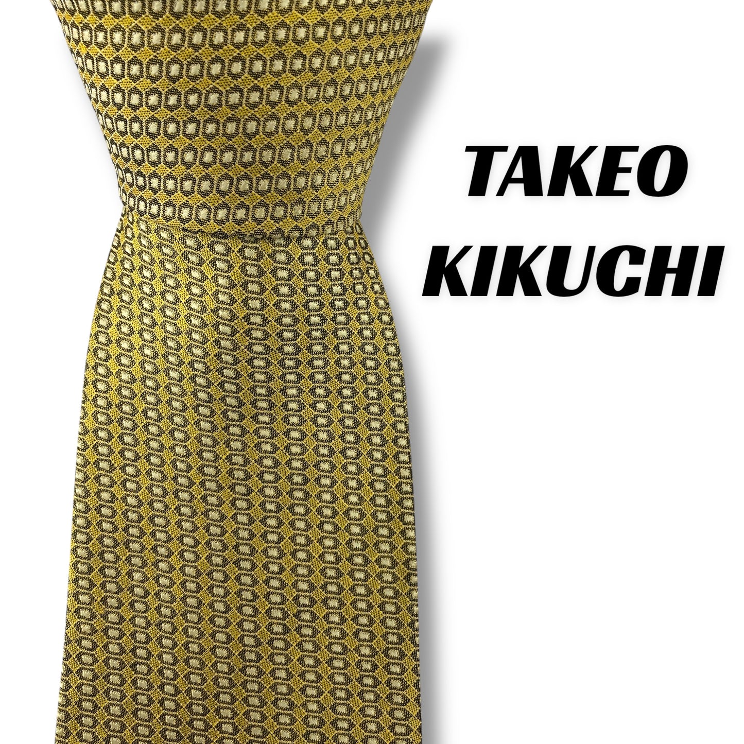 【7594】美品！タケオキクチ　ネクタイ　ゴールド系