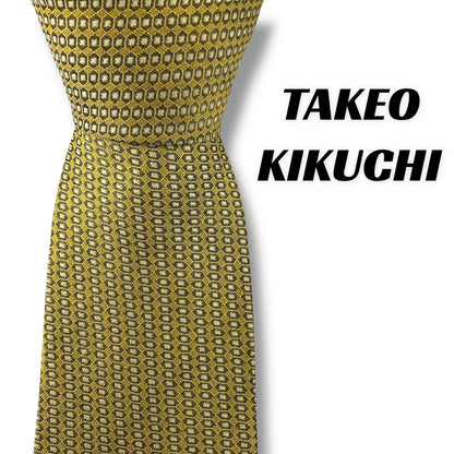 【7594】美品！タケオキクチ　ネクタイ　ゴールド系
