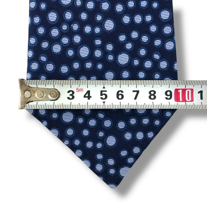【7596】美品！サルヴァトーレフェラガモ　ネクタイ　ネイビー系　ドット柄