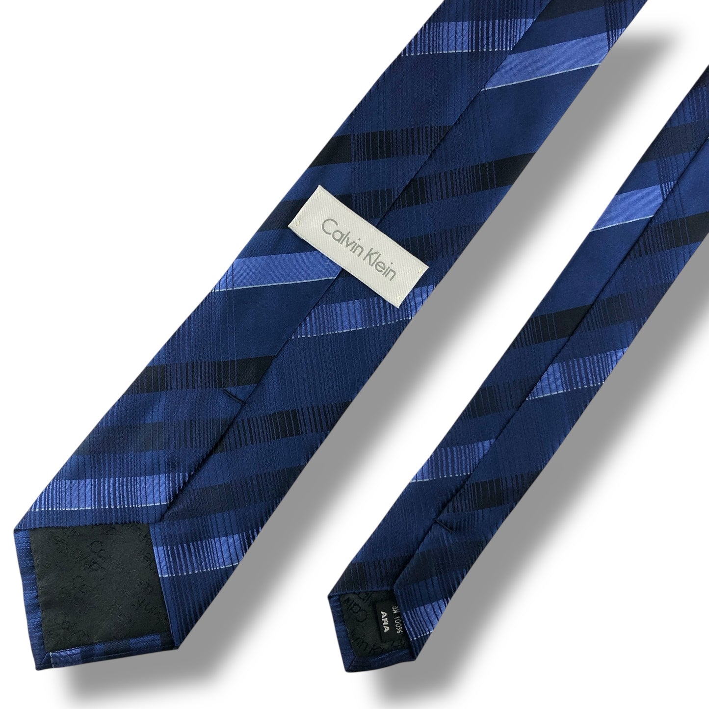 【7600】良品！カルバンクライン　ネクタイ　ブルー系