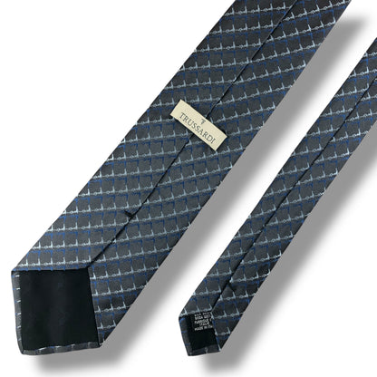 【7604】良品！トラサルディ　ネクタイ　グレー系　アイコン柄