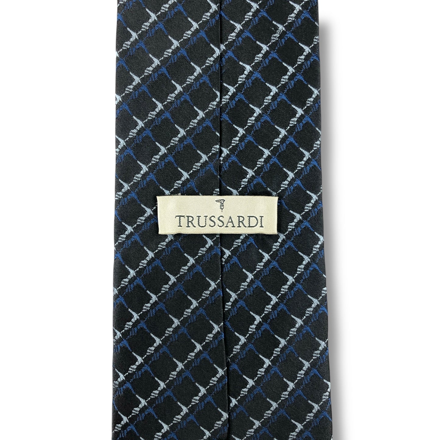 【7604】良品！トラサルディ　ネクタイ　グレー系　アイコン柄