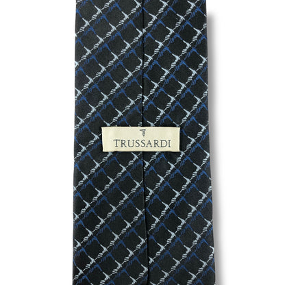 【7604】良品！トラサルディ　ネクタイ　グレー系　アイコン柄