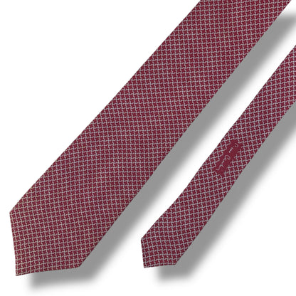 【7605】美品！ピエールカルダン　ネクタイ　ボルドー系