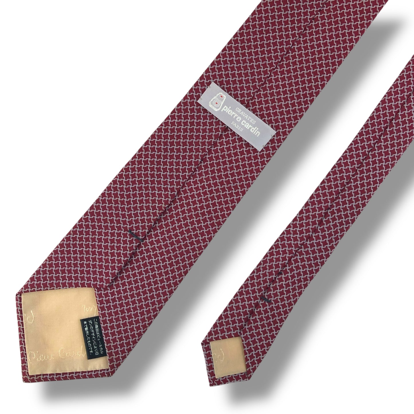 【7605】美品！ピエールカルダン　ネクタイ　ボルドー系