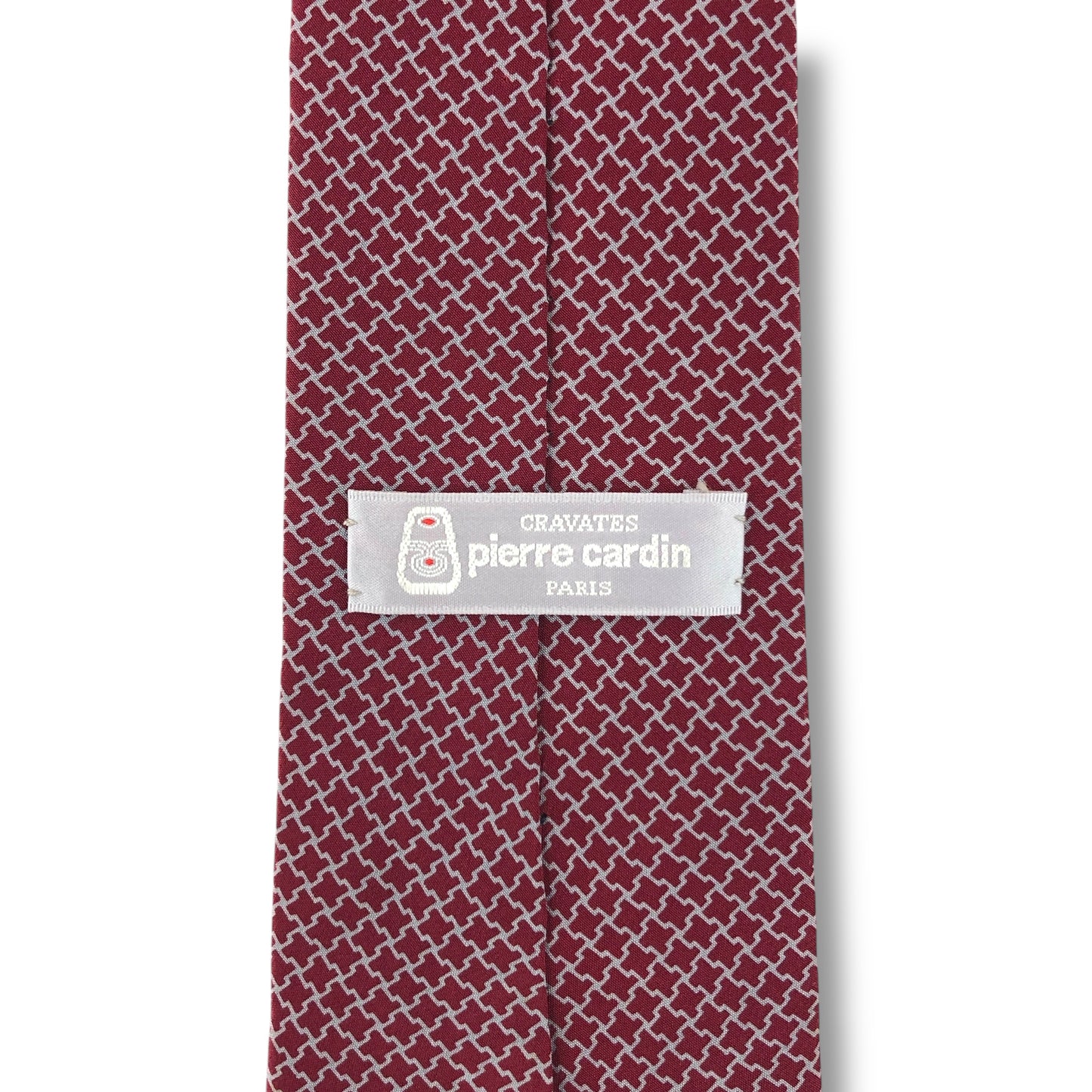【7605】美品！ピエールカルダン　ネクタイ　ボルドー系