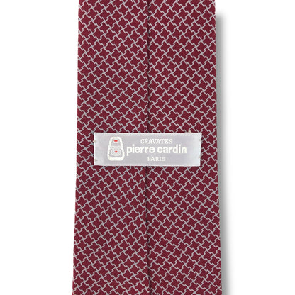 【7605】美品！ピエールカルダン　ネクタイ　ボルドー系