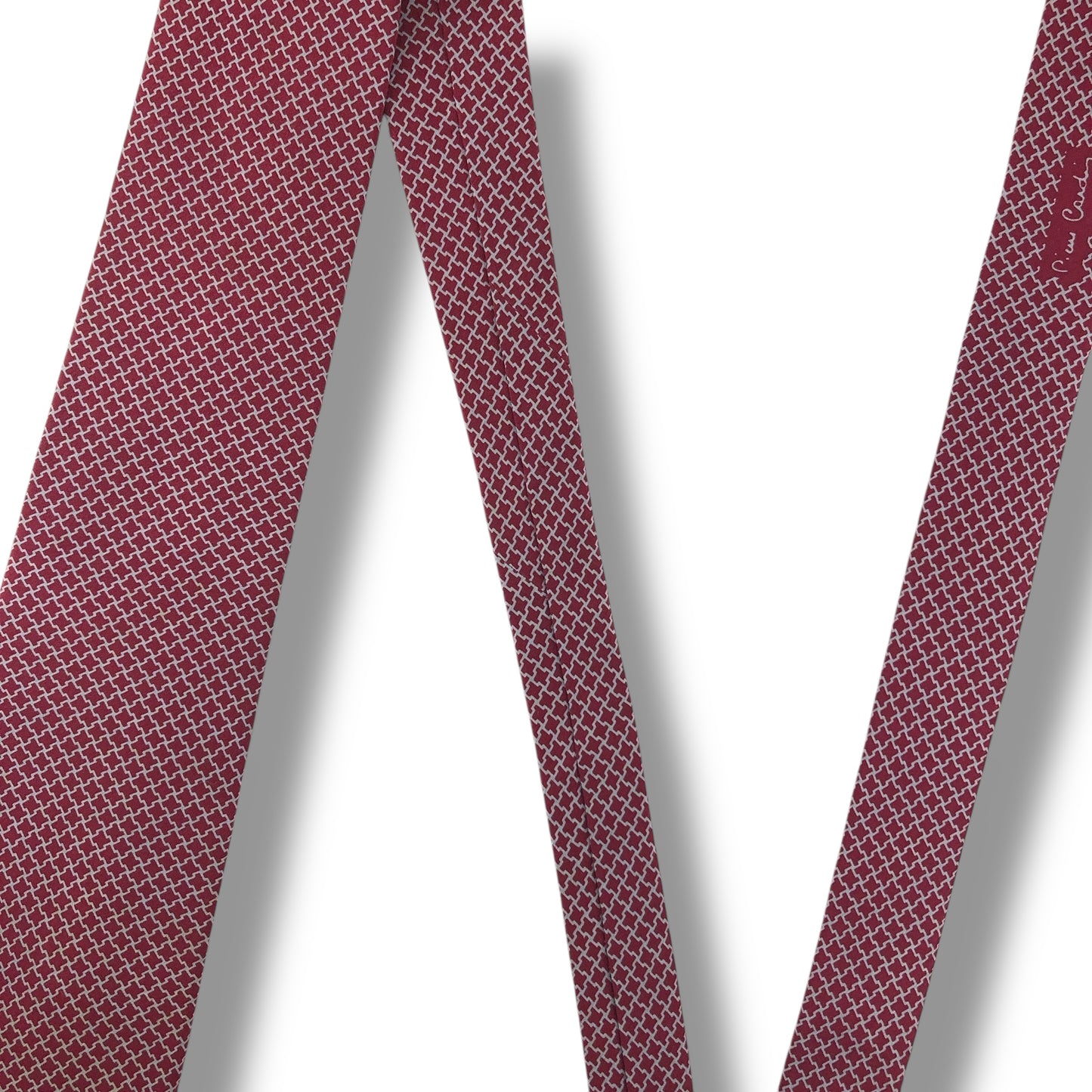 【7605】美品！ピエールカルダン　ネクタイ　ボルドー系