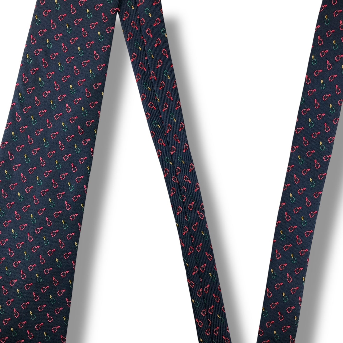 【7606】良品！シャルルジョルダン　ネクタイ　ネイビー系