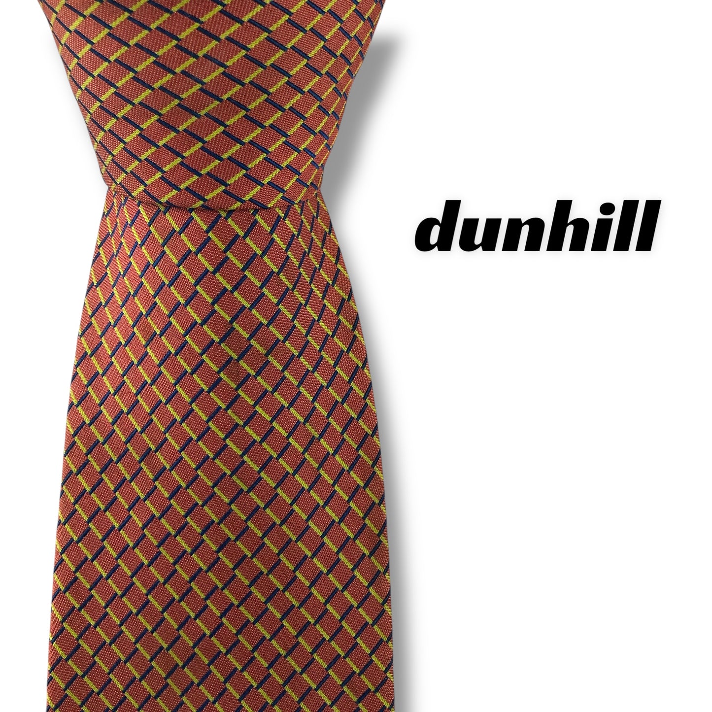 【7608】良品ー可品！ダンヒル　ネクタイ　橙色系