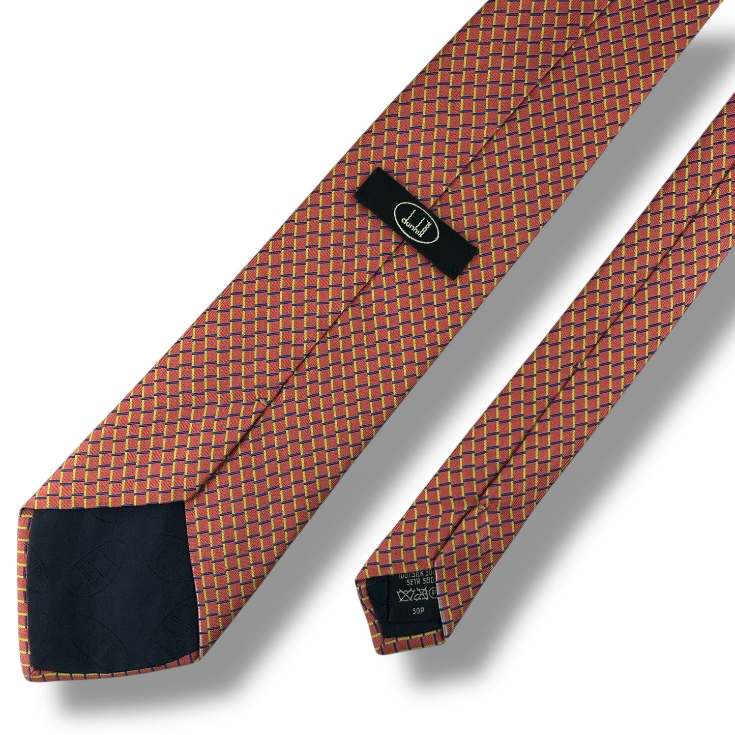 【7608】良品ー可品！ダンヒル　ネクタイ　橙色系