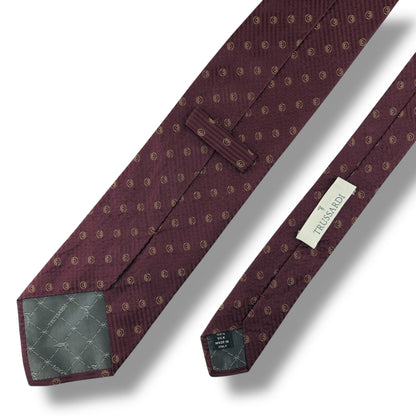 【7609】美品！トラサルディ　ネクタイ　ボルドー系