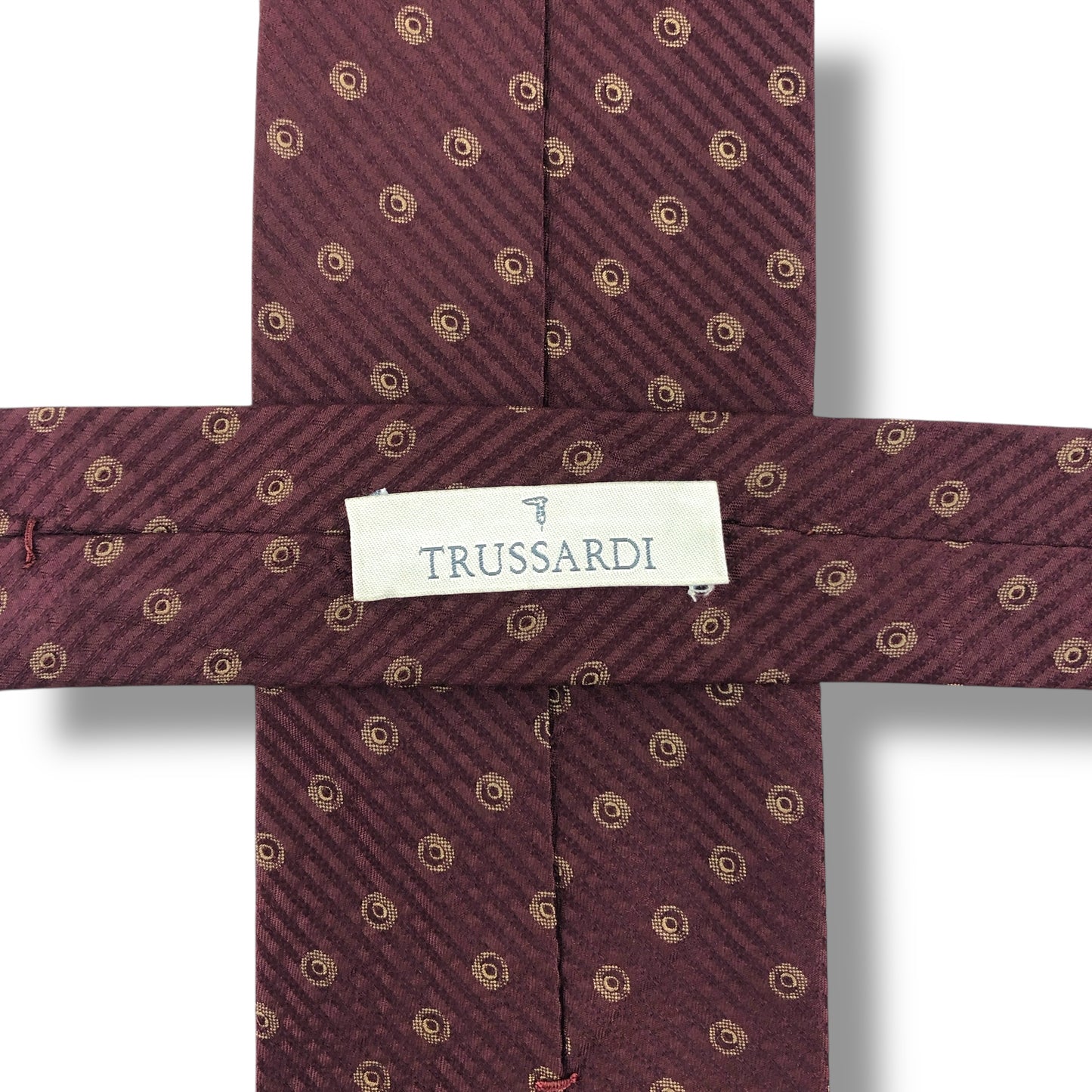 【7609】美品！トラサルディ　ネクタイ　ボルドー系