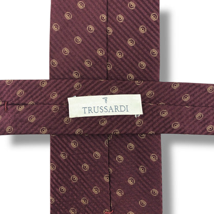 【7609】美品！トラサルディ　ネクタイ　ボルドー系