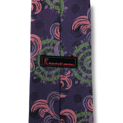 【7611】良品！ロベルタディカメリーノ　ネクタイ　パープル系