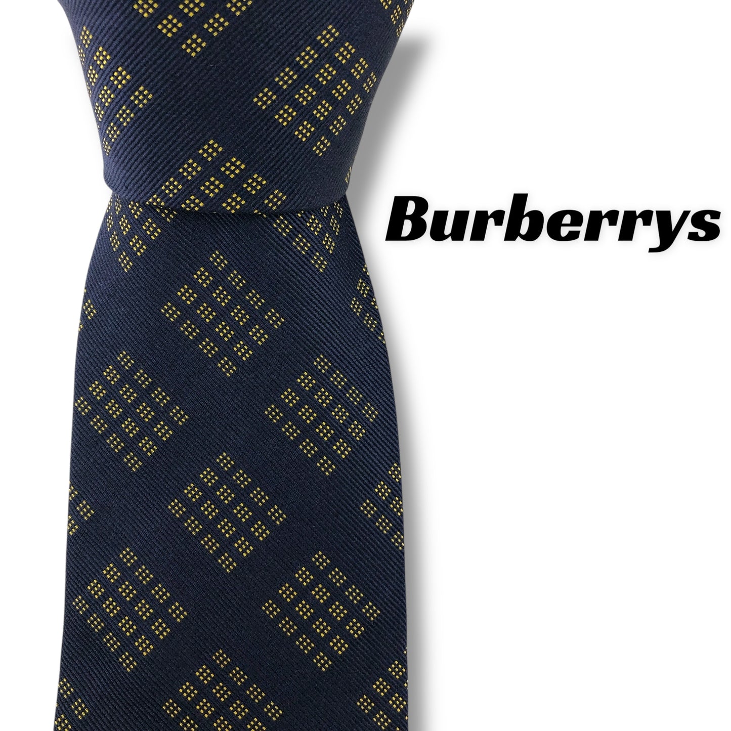 【7612】美品！バーバリー　ネクタイ　ネイビー系　ホースロゴ