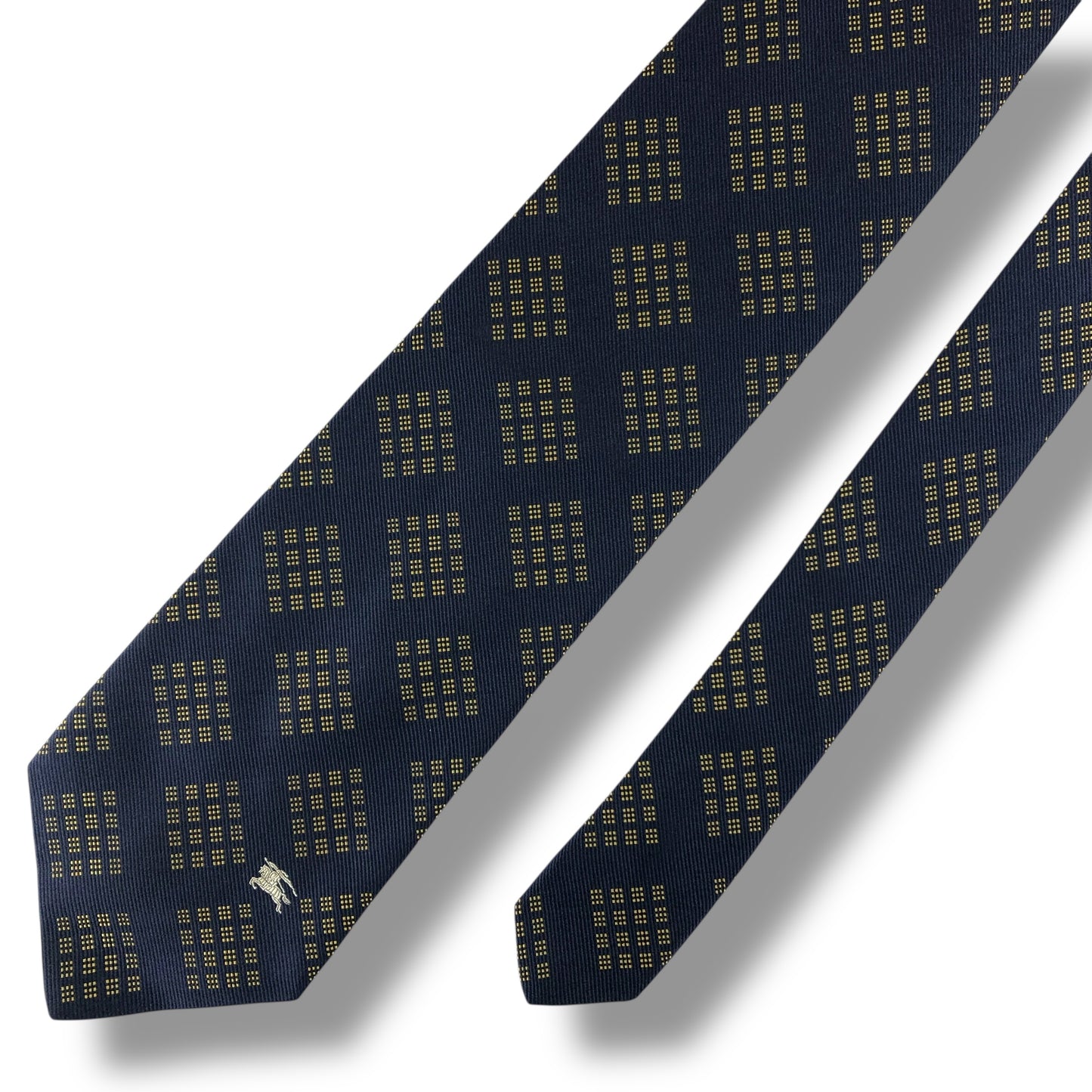 【7612】美品！バーバリー　ネクタイ　ネイビー系　ホースロゴ