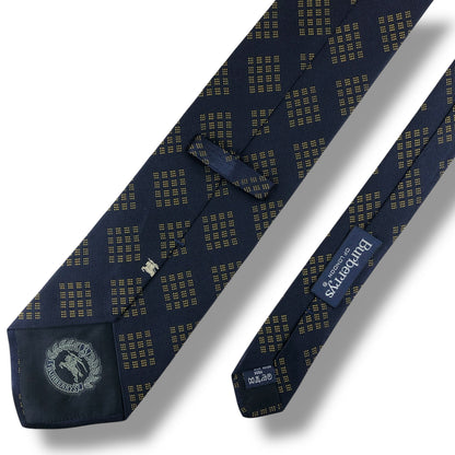 【7612】美品！バーバリー　ネクタイ　ネイビー系　ホースロゴ