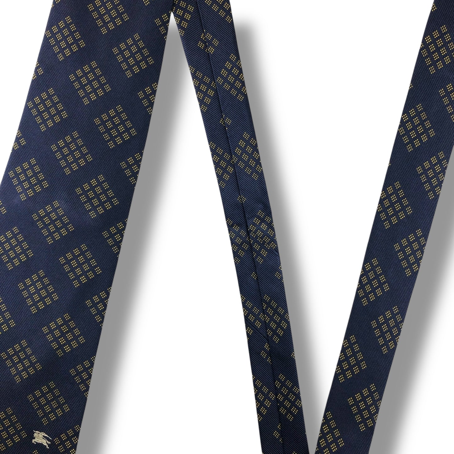 【7612】美品！バーバリー　ネクタイ　ネイビー系　ホースロゴ