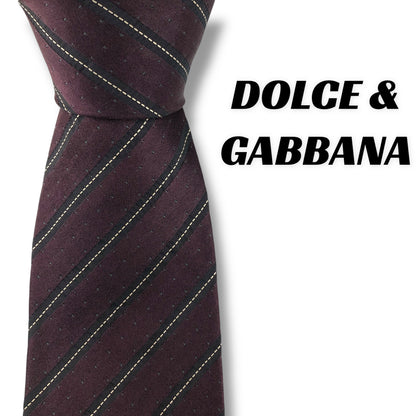 【7613】良品！ドルチェアンドガッバーナ　ネクタイ　ボルドー系