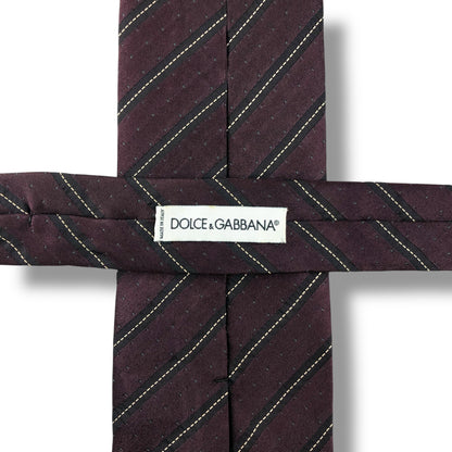 【7613】良品！ドルチェアンドガッバーナ　ネクタイ　ボルドー系
