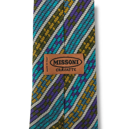【7616】良品！ミッソーニ　ネクタイ　水色系