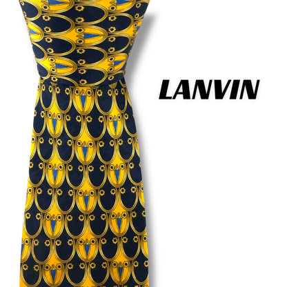 【7618】良品！ランバン　ネクタイ　ネイビー系