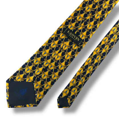 【7618】良品！ランバン　ネクタイ　ネイビー系