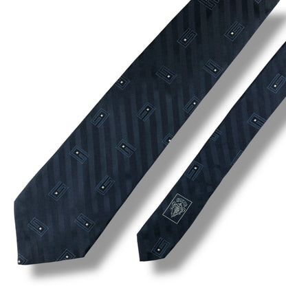 【7621】美品ー良品！グッチ　ネクタイ　ネイビー系　G柄