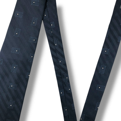 【7621】美品ー良品！グッチ　ネクタイ　ネイビー系　G柄