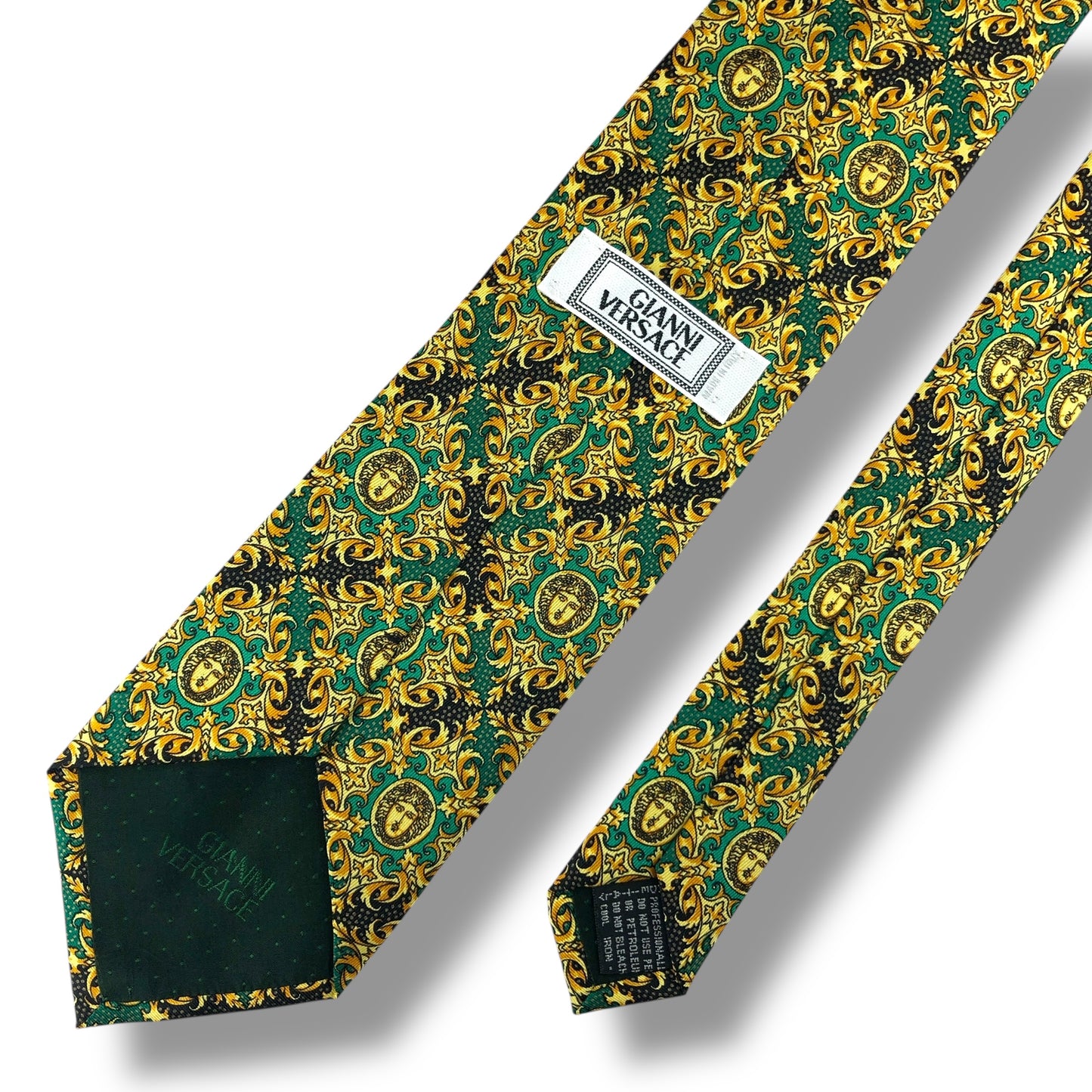 【7622】美品！ジャンニヴェルサーチ　ネクタイ　グリーン系
