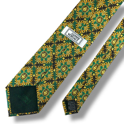 【7622】美品！ジャンニヴェルサーチ　ネクタイ　グリーン系