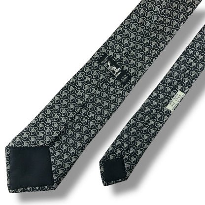【7623】良品！エルメス　ネクタイ　ブラック系