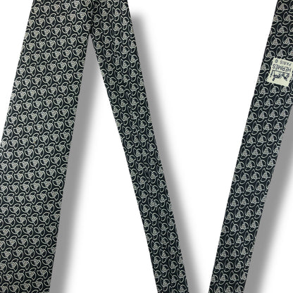 【7623】良品！エルメス　ネクタイ　ブラック系