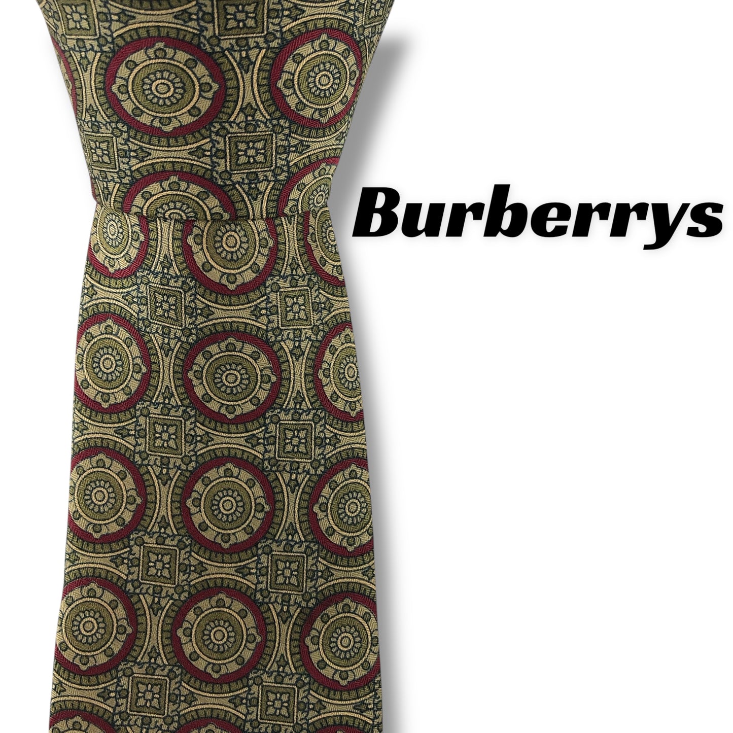 【7624】美品！バーバリー　ネクタイ　ベージュ系　ブラウン系