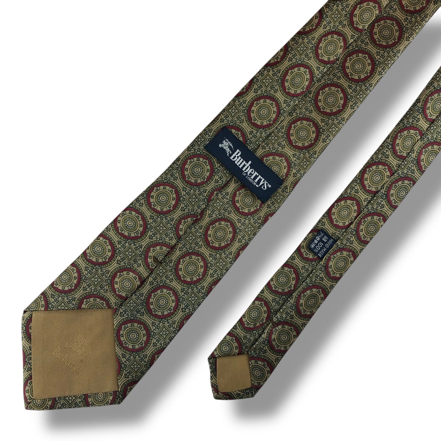 【7624】美品！バーバリー　ネクタイ　ベージュ系　ブラウン系