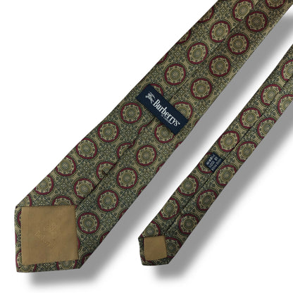 【7624】美品！バーバリー　ネクタイ　ベージュ系　ブラウン系