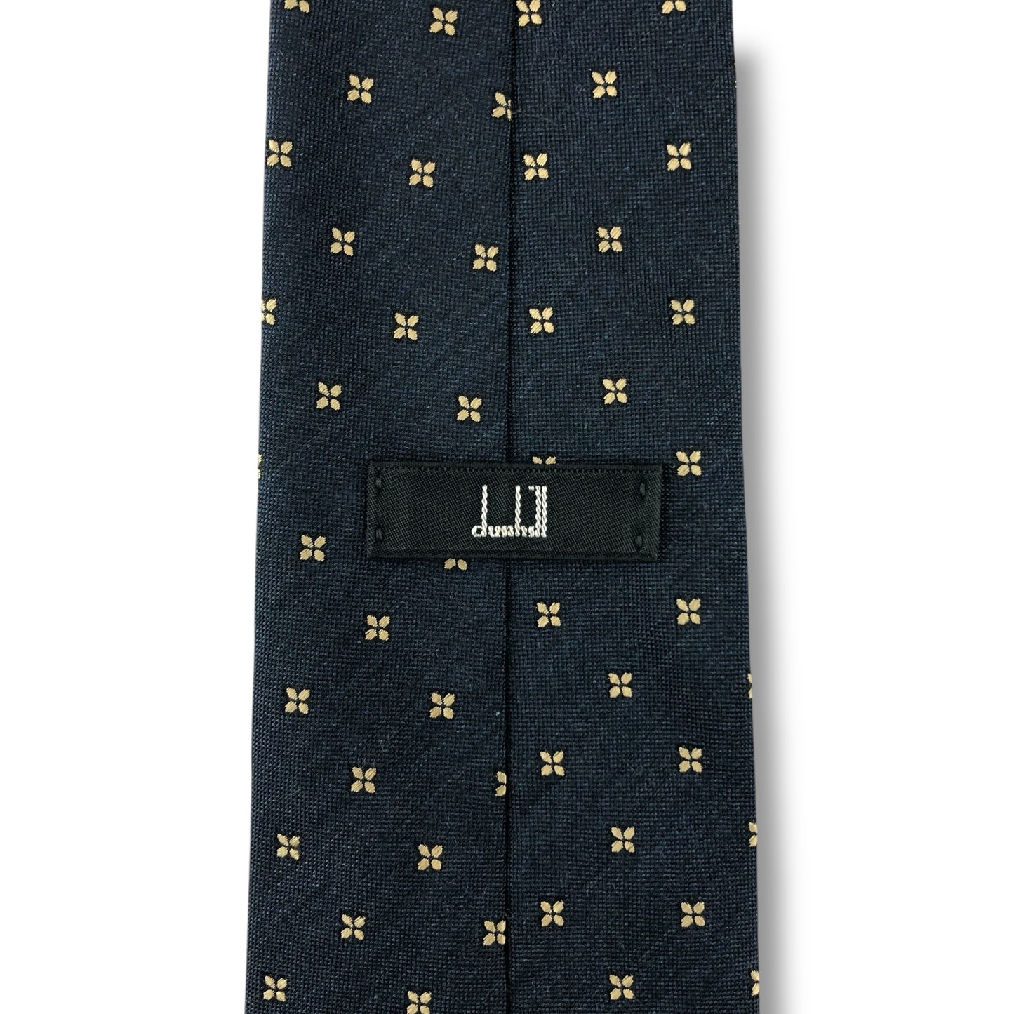 【7625】良品！ダンヒル　ネクタイ　ネイビー系　花柄